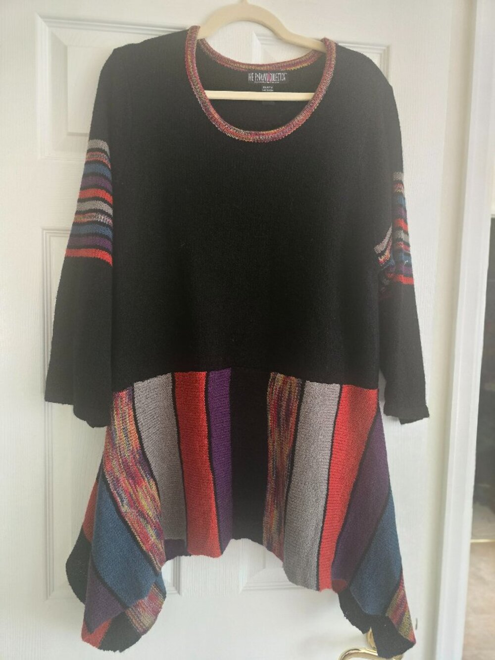 The Pyramid Collection Fall Colors Striped Sweater 2X